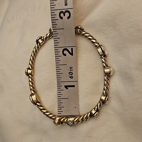 BRIGHTON Thin Pearl Crystal Monte Carlo Hinged Bangle Bracelet - Picture 9 of 9